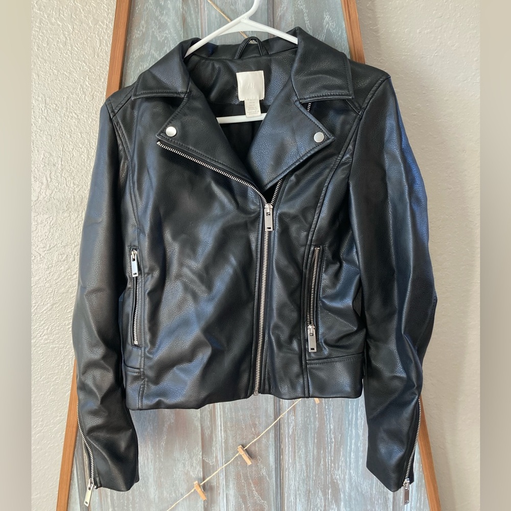 Women’s pleather jacket, biker style